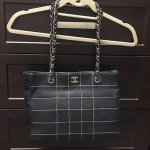 Authentic navy Chanel tote